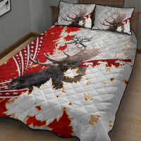 Moose Hunting Quilt Bed Set Canada Maple Leaf