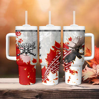 Moose Hunting Tumbler With Handle Canada Maple Leaf