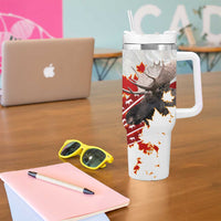 Moose Hunting Tumbler With Handle Canada Maple Leaf