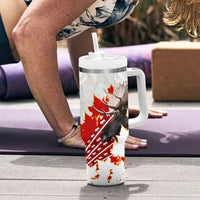 Moose Hunting Tumbler With Handle Canada Maple Leaf