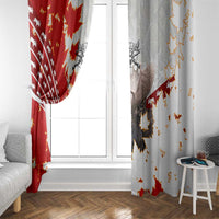 Moose Hunting Window Curtain Canada Maple Leaf