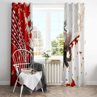 Moose Hunting Window Curtain Canada Maple Leaf