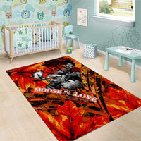 Moose Love Area Rug Maple Leaf Autumn Passion