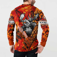 Personalized Moose Love Button Sweatshirt Maple Leaf Autumn Passion