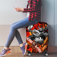 Moose Love Luggage Cover Maple Leaf Autumn Passion