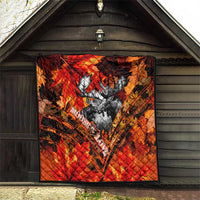 Moose Love Quilt Maple Leaf Autumn Passion