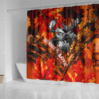 Moose Love Shower Curtain Maple Leaf Autumn Passion