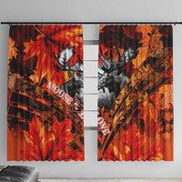 Moose Love Window Curtain Maple Leaf Autumn Passion
