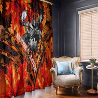 Moose Love Window Curtain Maple Leaf Autumn Passion