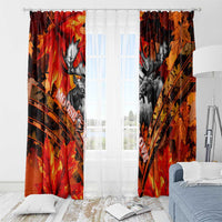 Moose Love Window Curtain Maple Leaf Autumn Passion