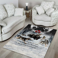 The Wolves Hunting Moose Area Rug