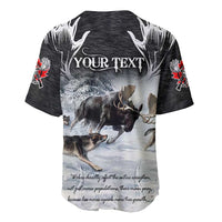 The Wolves Hunting Moose Baseball Jersey