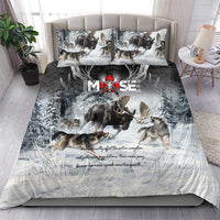 The Wolves Hunting Moose Bedding Set