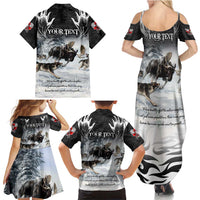 The Wolves Hunting Moose Family Matching Summer Maxi Dress and Hawaiian Shirt