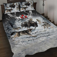 The Wolves Hunting Moose Quilt Bed Set