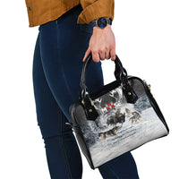 The Wolves Hunting Moose Shoulder Handbag