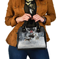 The Wolves Hunting Moose Shoulder Handbag