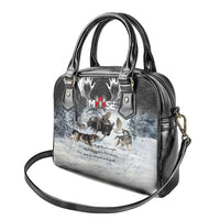 The Wolves Hunting Moose Shoulder Handbag