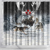 The Wolves Hunting Moose Shower Curtain