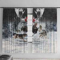 The Wolves Hunting Moose Window Curtain