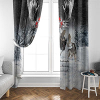 The Wolves Hunting Moose Window Curtain