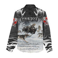 The Wolves Hunting Moose Women Casual Shirt