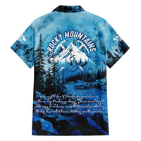 Rocky Mountains Family Matching Off The Shoulder Long Sleeve Dress and Hawaiian Shirt Outdoor Adventure