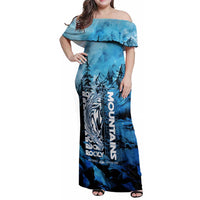 Rocky Mountains Family Matching Off Shoulder Maxi Dress and Hawaiian Shirt Outdoor Adventure