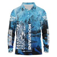 Rocky Mountains Long Sleeve Polo Shirt Outdoor Adventure