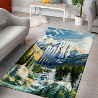 Wilderness of Rocky Mountains Area Rug