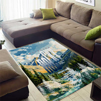 Wilderness of Rocky Mountains Area Rug