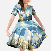 Wilderness of Rocky Mountains Family Matching Summer Maxi Dress and Hawaiian Shirt