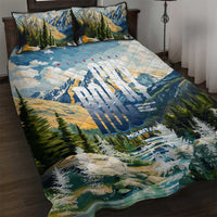 Wilderness of Rocky Mountains Quilt Bed Set