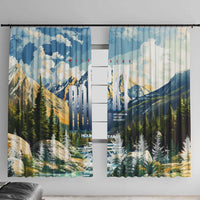Wilderness of Rocky Mountains Window Curtain