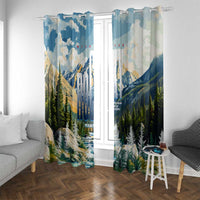 Wilderness of Rocky Mountains Window Curtain