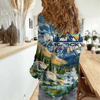 Wilderness of Rocky Mountains Women Casual Shirt