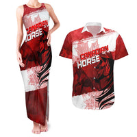Personalized Canadian Horse Couples Matching Tank Maxi Dress and Hawaiian Shirt Canada Maple Leaf