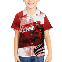 Personalized Canadian Horse Family Matching Puletasi and Hawaiian Shirt Canada Maple Leaf