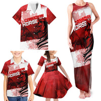 Personalized Canadian Horse Family Matching Tank Maxi Dress and Hawaiian Shirt Canada Maple Leaf