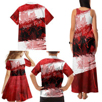 Personalized Canadian Horse Family Matching Tank Maxi Dress and Hawaiian Shirt Canada Maple Leaf