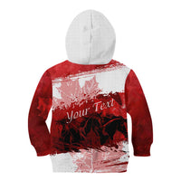 Personalized Canadian Horse Kid Hoodie Canada Maple Leaf