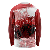 Personalized Canadian Horse Long Sleeve Shirt Canada Maple Leaf