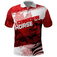 Personalized Canadian Horse Polo Shirt Canada Maple Leaf