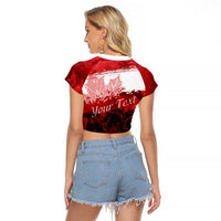 Personalized Canadian Horse Raglan Cropped T Shirt Canada Maple Leaf
