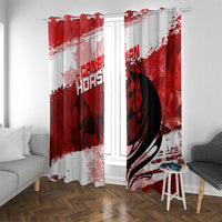 Canadian Horse Window Curtain Canada Maple Leaf