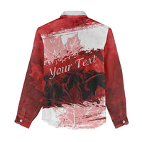 Personalized Canadian Horse Women Casual Shirt Canada Maple Leaf