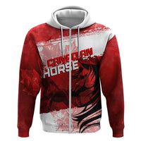 Personalized Canadian Horse Zip Hoodie Canada Maple Leaf