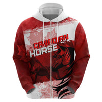 Personalized Canadian Horse Zip Hoodie Canada Maple Leaf