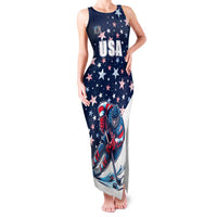 USA Hockey Family Matching Tank Maxi Dress and Hawaiian Shirt Summer Paris 2024 - Wonder Print Shop