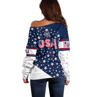 USA Hockey Off Shoulder Sweater Summer Paris 2024 - Wonder Print Shop